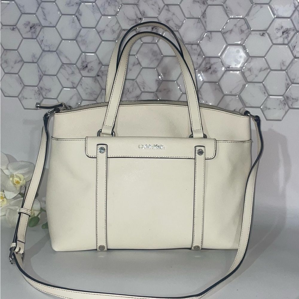 Calvin Klein Off-White Satchel Bag